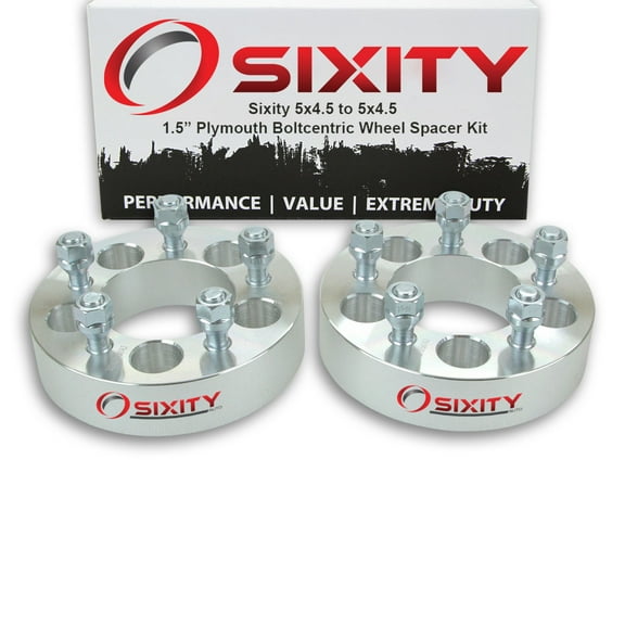 Sixity Auto 2 pc 1.5" 5x4.5 Wheel Spacers compatible with Plymouth Belvedere Fury III Satellite Trailduster 1/2-20tpi 1.25in Studs Lugs