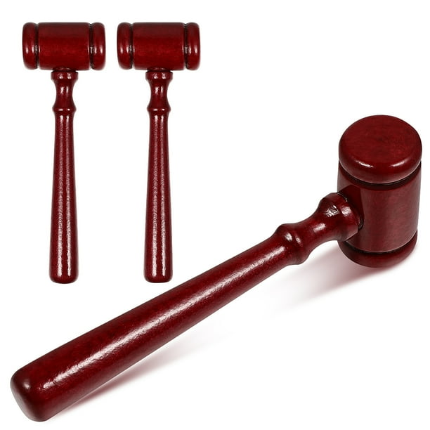 FELTECHELECTR 3 mini mazos de madera para juez, accesorios para disfraz de abogado, juguete para niños