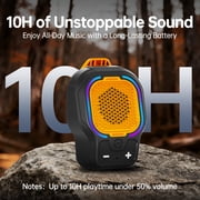 Wearable Bluetooth Speaker, Small Clip-on Wireless Portable Speaker, 10H Battery, IPX6 Waterproof Mini Speaker, 3 Light Modes with Mic, for Hands-Free Music Call Outdoor Work, Gift for Dad