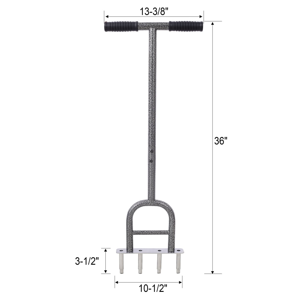 Lawn Coring Aerator,  4 Corer Plug Aerator Tool with Soft Rubber Grip, Manual Grass Aerating Tool, Garden Tool & Cleaning Hand Tool for Loosening Soil and Improving Lawn Health