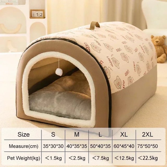 Winter Cat Dog Bed Mat Deep Sleep Tent Cozy Geometric House Nest Removable Washable for Medium Large Dogs Pet Supplies ShopWise Round