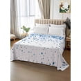 thumbnail image 2 of Blue Polka Dot Queen Size Flat Sheet, Wrinkleproof & Fadeproof Cooling Flat Bed Sheet Only, Abstract Modern Art Dots Watercolor Breathable Soft Bedding Top Sheets 90 x 102 Inches, 2 of 8