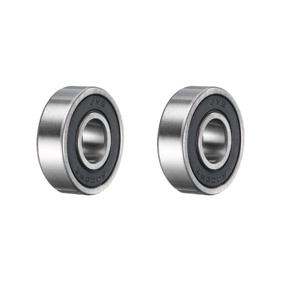 6000-2RS Ball Bearing 2pcs 3/8"x1"x5/16" Z1 Double Rubber Seal, Black