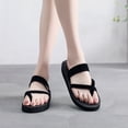 thumbnail image 4 of Guardurnaity Zapatillas de felpa de playa bohemia para mujer, zapatos elásticos con bomba para niña, sandalias planas con chanclas Calzado negro talla 39, 4 of 6