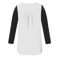 thumbnail image 4 of Flowy Tunic Tops Women Dressy Casual Henley Neck Long Sleeve Pleated Tee Shirts Fall Spring Winter Basic T-shirt (Medium, White 01), 4 of 5