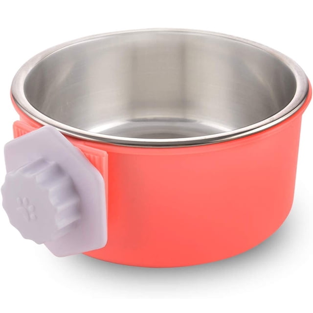 Cajón para perro, cuenco extraíble de acero inoxidable, alimentador de agua y comida, cuencos, jaula, taza para gallinero