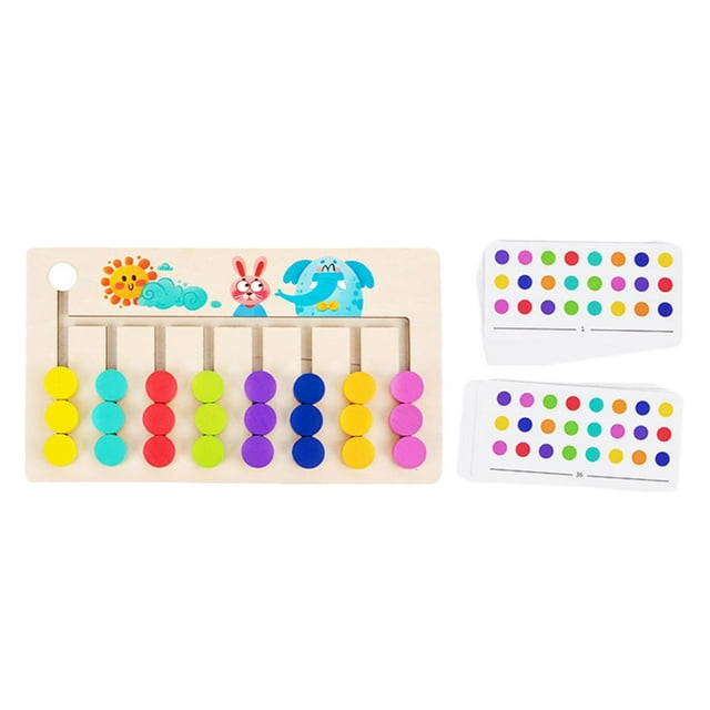 Juego de rompecabezas de combinación de colores y formas, juguetes educativos con rompecabezas deslizantes 8 colores