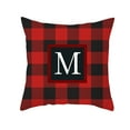 thumbnail image 5 of SDJMa Red and Black Buffalo Check Plaid Pillow Cover Farmhouse Home Decor Square Letter Monogram Throw Cushion Case for Car Couch Sofa 18 x 18 Inch Linen Pillowcase, 5 of 9