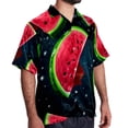 thumbnail image 2 of Watermelon Men's Casual Poplin Button Down Short Sleeve Shirts for Summer Beach - Unisex, 2 of 6