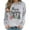 Gray, variant on Oalirro Christmas Sweatshirts for Women Long Sleeve Graphic Dressy Womens Shirts Merry Christmas Print Black Round Neck Top, L