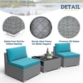 thumbnail image 5 of EAGLE PEAK 3 Piece Outdoor Armless Wicker Sofa Set with Removable Cushions and Coffee Table Beige, 5 of 9