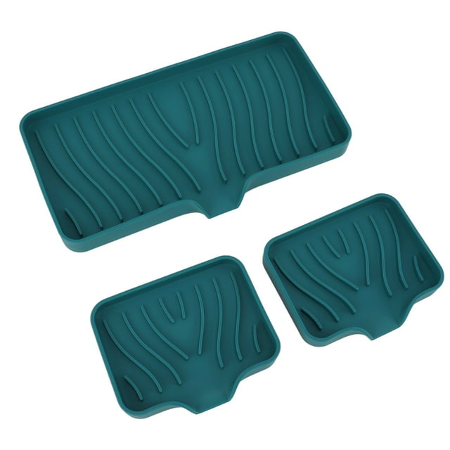 Kitchen Sink Tray, Silicone Kitchen Tray Self Draining Kitchen Tray Holder Silicone Sponge Holder Sink Tray For Kitchen Counter, Sponge Tray With Drain