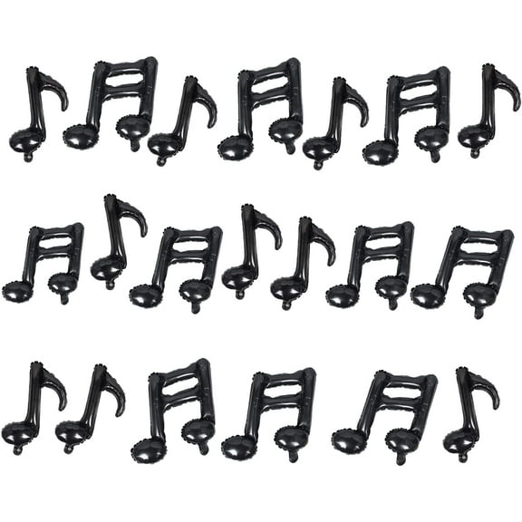20Pieces Musical Note Aluminum Foil Balloons Guitar Black Happy Birthday Music Balloons Banner Music Party Decorations for Birthday Concert Band Bar Stage Music Themed Party Supplies Decoration