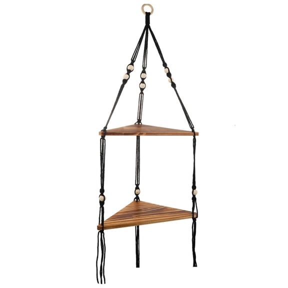 Milue Wall Corner Hanging Shelf Hanging Plant Shelf Triangular Floating Shelf