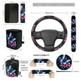 thumbnail image 3 of Jeiento Blue Butterfly Car Seat Cover Protector with Steering Wheel Cover Seatbelt Protector Trash Bin Air Vent Storage Holder Rear View Mirror Protector Cup Holders Keychain for Car Decor, 3 of 7