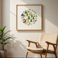 thumbnail image 6 of Scandinavian Illustration Circle - Digital Art Woodland Forest Nature Floral Animal Wildlife Autumn Unframed Wall Art Print 24 x 24 inches, 6 of 9