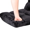 thumbnail image 2 of ZENY 14-Level Adjustable Folding Floor Chair, Reclining Lazy Sofa Chair with Padded Cushion, Gaming Lounge Chair for Living Room, Bedroom and Reading, Black, 2 of 8