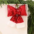 thumbnail image 1 of XYAIYT Sequined Fabric Bow Ornament Christmas Tree Decorations with Hidden Sequins Subtle Reinforced Hanger Loops Wind Resistant Overlocked Edges for Trees Windows Doors 9.3in Red, 1 of 3