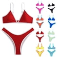 thumbnail image 3 of Yuanlook 2 Piece Bikini for Women,Deep V Neck Popular Swimsuit Triangle Summer Beach Swim Bathing Suits,Gray,L, 3 of 3