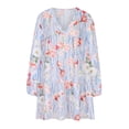 thumbnail image 4 of Vestido estampado bohemio suelto de temperamento de manga larga con cuello en V de primavera y otoño para mujer Pompotops  hdfakjf7982, 4 of 8