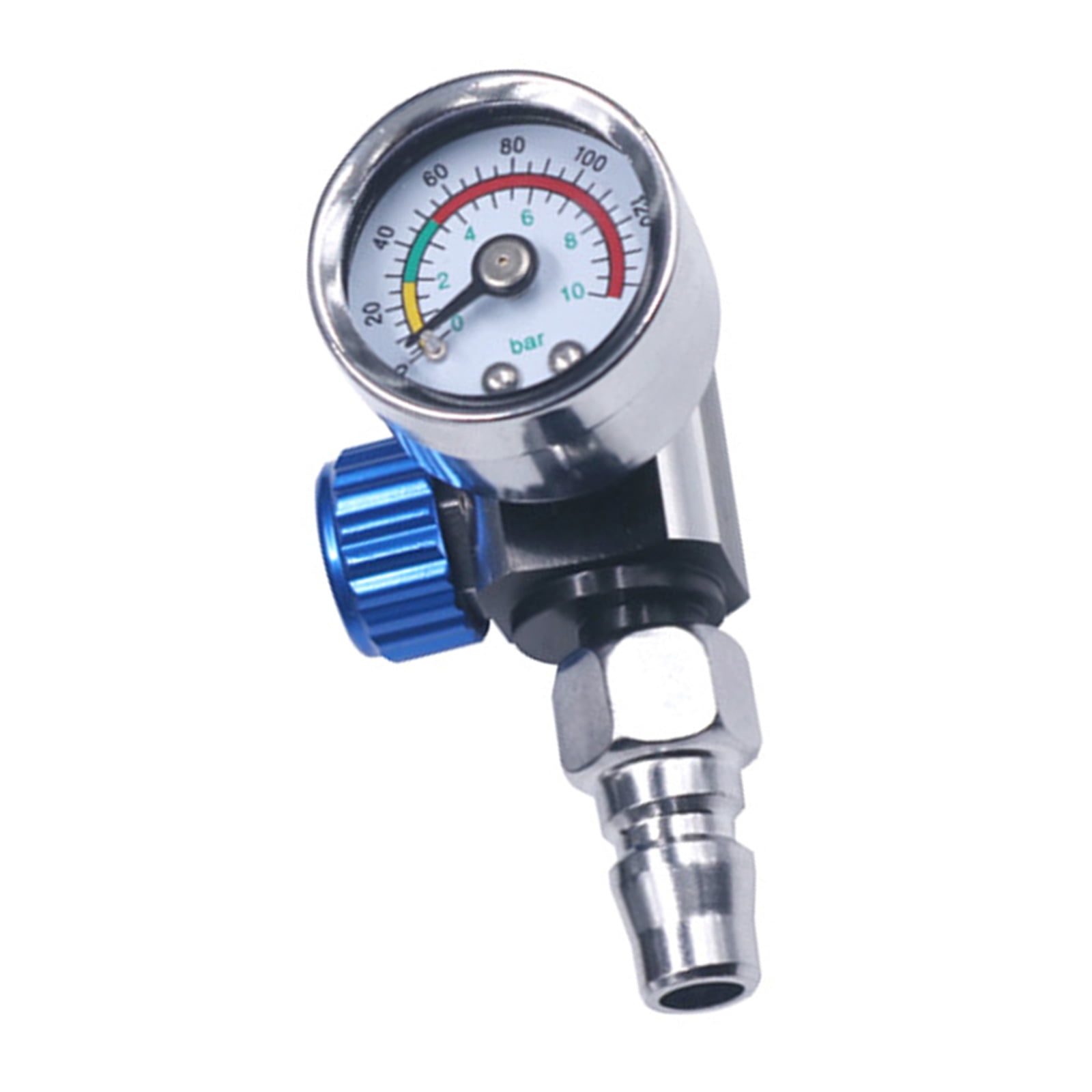 Practical 1/4" Spray GunAir Regulator Gauge Red & Blue Air Adjusting