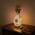 thumbnail image 4 of USB Glass Vase LED Night Light 13.77In Mediterranean Geometric Pattern 2 In 1 Vase Ambient Lamp 3 Level Dimming Flicker Light for Bedroom Bedside Living Room Homestay Housewarming Holiday Gift Decor, 4 of 6
