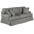 thumbnail image 3 of Sunset Trading Horizon T-Cushion Fabric Slipcovered Sofa in Gray, 3 of 7