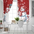 thumbnail image 5 of Fsddascl Christmas Snowman Blackout Curtains for Bedroom/Living Room, Thermal Insulated Kitchen Curtains, Winter Xmas Snowflakes Cardinal Red Grommet Darkening Window Treatment Drapes 27.5"x39"x2, 5 of 6