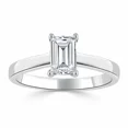 thumbnail image 2 of Aura Jewel 1.8 Ct Emerald Cut Diamond Solitaire Ring - 14K White Gold Plated Ring - Engagement Wedding Jewelry for Women - Anniversary Promise Ring for Women - Valentine Proposal Ring, 2 of 3