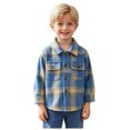 thumbnail image 3 of Boy Plaid Woolen Lapel Jacket Coat And Winter Plaid Shirt Coat Loose Shirt,Woolen Plaid Jacket 12-18 Months, 3 of 5