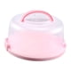 thumbnail image 5 of Caja portátil para guardar pasteles, bandeja para servir huevos, soporte para pasteles con tapa, recipiente para pasteles para Picnic, frutas, cocina , redondo rosa Macarena portador de pastel, 5 of 8