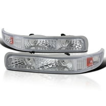 Spec-D Tuning Chrome Housing Clear Lens Bumper Lights Compatible with 1999-2002 Chevy Silverado, 2000-2006 Chevy Tahoe and Suburban 1500/2500, L R Pair Assembly