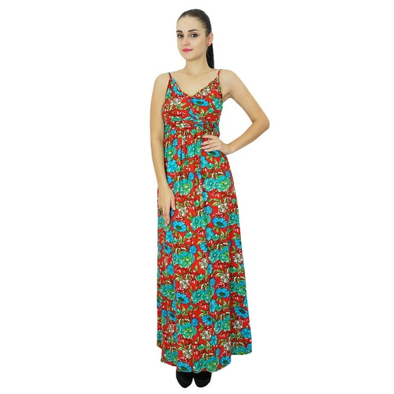 Bimba Womens Long Dress Chic Bohemian Summer Maxi Beach Wear