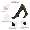 thumbnail image 5 of Lsque Neon Mardi Gras Pattern Sport Compression Socks for Men & Women 15-20 mmHg Knee High Nurse Pregnant Running Medical and Travel Athletic, 5 of 6