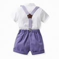 thumbnail image 6 of HCNTES Baby Girl Boy Toddler Kid Summer Outfits Sets Short Sleeve T-shirt Elastic Waist Shorts 2 Piece Short Set Summer Outfits For 2t 3t 4t 5t 6t 7t 8t Kids School Activities(H01-Purple,6-9 Months), 6 of 7