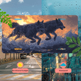 thumbnail image 5 of 1 Pcs 2D Flat License Plate Covers & Frames, Two Wolves Running For Decorative Front, Waterproof For Decoration Aluminum License Plate Covers & Frames Cover For Men Women, 12" X 6", 5 of 7