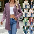 thumbnail image 2 of Fanxing Women Open Front Cardigans Comfort Brushed Knitted Long Cardigan Slim Fit Long Sleeve Jacket Stretch Duster Outerwear Previous Orders History Black,XXL, 2 of 7
