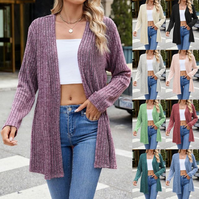 yoeyez Fall Cardigans for Women Long Sleeve Snaps Button Down Cardigan V Neck Cute Knit Sweater Cardigan with Pockets Wine,L