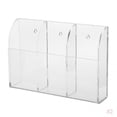 thumbnail image 1 of Caja del organizador del almacenamiento de pared del caso del tenedor d de TV de acrílico de 2x 4m m 3Grids Baoblaze Soporte de control remoto, 1 of 8