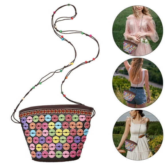 WHAMVOX Beach Bags 1Set Modern Style Woven Coconut Shell for Women