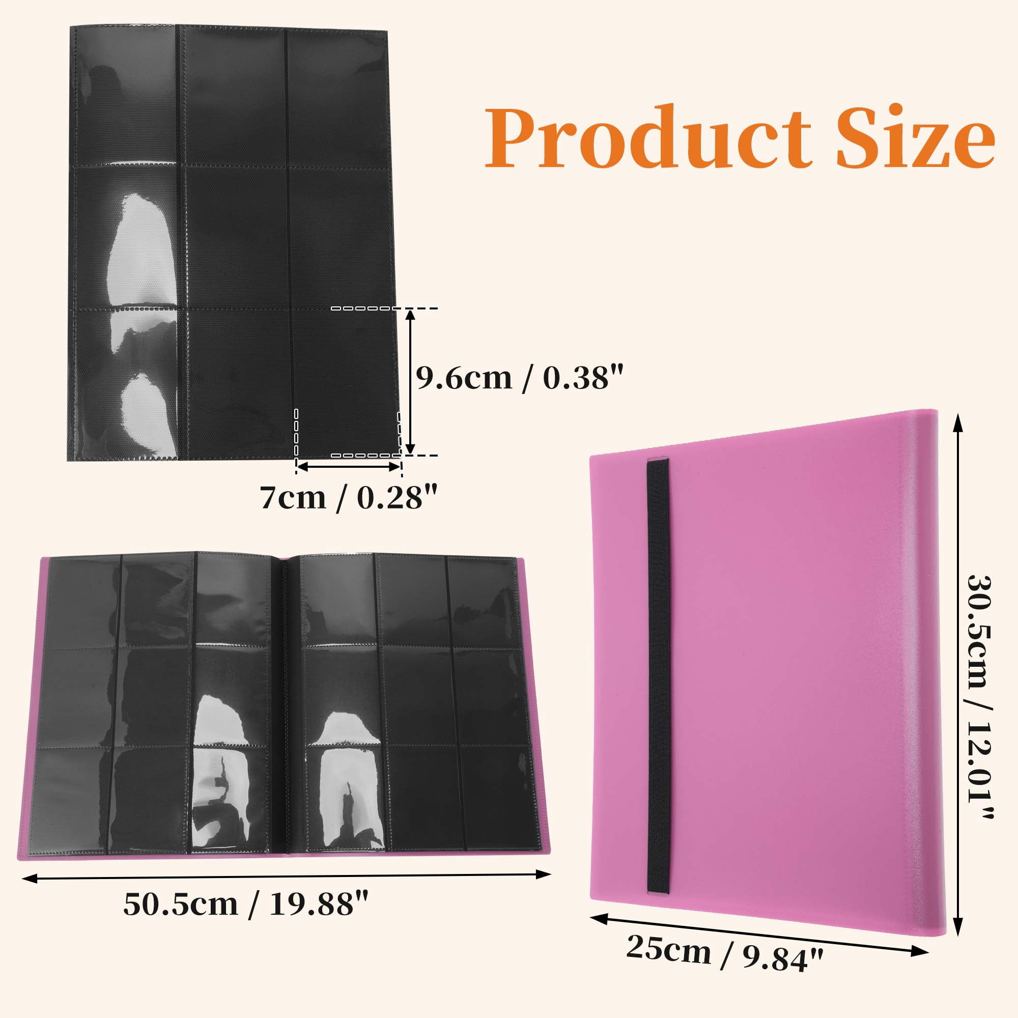 Unique Bargains Card Binder with 9 Pockets and 20 Pages ["Rose Red"]