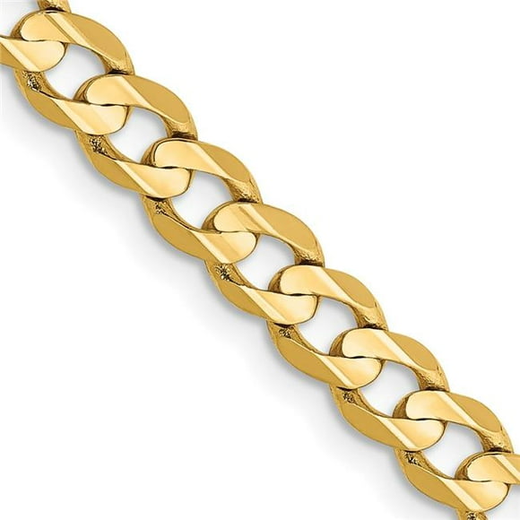 Quality Gold LCR120-28 14K Yellow Gold 4.5 mm Open Concave 28 in. Curb Chain