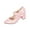 Pink, variant on Black Women High Heel Sandals Bow Accent Pointed Toe Closed Toe Block Heel Dressy Comfortable