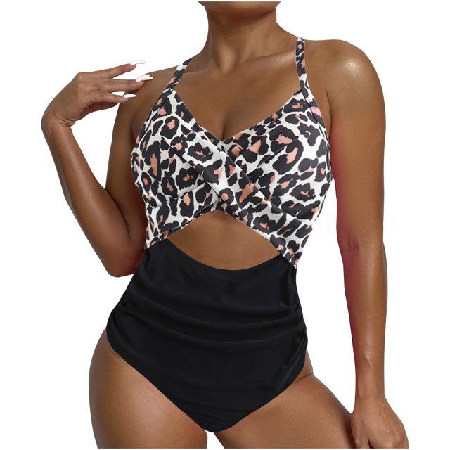 Acyse Womens Bikinis for Summer Clearance Juniors New Cute Big Size Hanging Neck Strap Backless Swimsuit