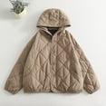 thumbnail image 2 of Xdegoge Lightweight Barn Jackets for Women Hooded Button Down Jacket Casual Quilted Padded Coat Fashion Fall Winter Loose Warm Coats with Pockets, 2 of 10
