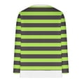 thumbnail image 4 of Scyoekwg Long Sleeve Shirts for Women Sweatshirt for Women Crewneck Sweatshirts Casual Comfy Fall Striped Pullover Sweatshirt Tops (Green,L), 4 of 4
