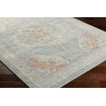thumbnail image 3 of BoutiqueRugs Mwani Bohemian Vintage Medallion Area Rug - Oriental Floral Carpet for Living Room, Bedroom - Machine Washable - Peach, Blush, Gray, Blue - 7'10" x 10'6" (8x10), 3 of 9