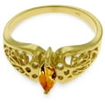 thumbnail image 4 of Galaxy Gold 14K Solid Yellow Gold Filigree Ring with Natural Marquis-Shaped Citrine, Size 8.5, 5.5-11 Sizes, November Birthstone, Symbol of Abundance, 4 of 4
