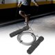 thumbnail image 2 of Cuerda de saltar de alambre de acero negra para adultos y estudiantes, ajustable, para deportes al aire libre., 2 of 9