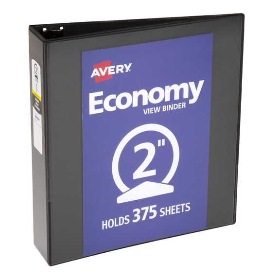 Avery Standard View Binder, 2" Round Rings, Black Binder (05781)